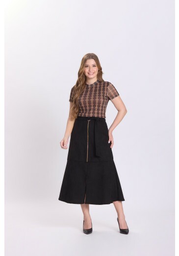 Saia Ivete Em Suede Preto Hapuk Outono/Iverno 2026