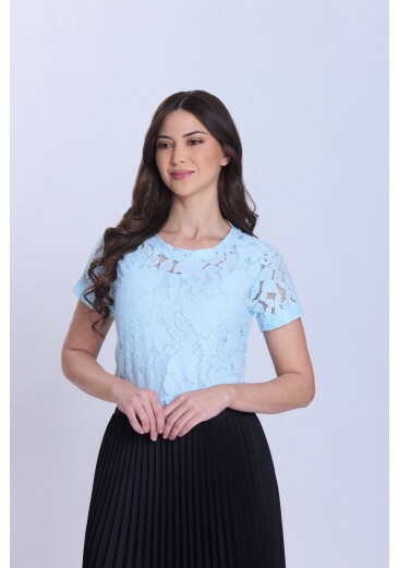 Blusa Ana Alice Em Renda Azul Hapuk Primavera/Verão 2027