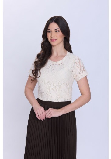 Blusa Ana Alice Em Renda Bege Hapuk Primavera/Verão 2027