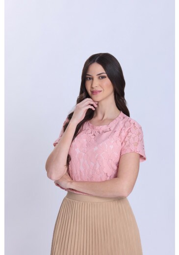 Blusa Ana Alice Em Renda Rosa Hapuk Primavera/Verão 2027