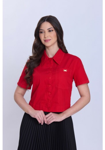 Camisa Karina Em Jeans Color Vermelho Hapuk Primavera/Verão 2027