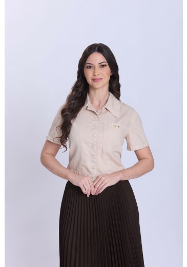 Camisa Karina Em Jeans Color Bege Hapuk Primavera/Verão 2027
