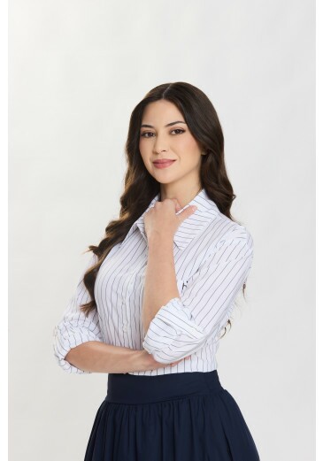 Camisa Yara Em Tecido Plano Listrado Azul Hapuk Primavera/Verão 2027