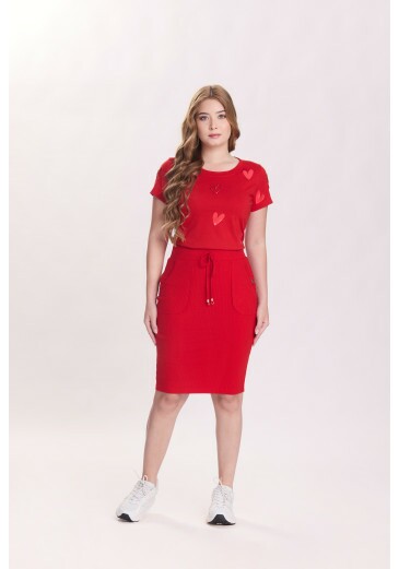Saia Rebeca Em Malha Canelada Vermelho Hapuk Primavera/Verão 2027