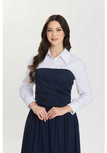 Top Kiara Em Tecido Tricoline Azul Marinho Hapuk Primavera/Verão 2027