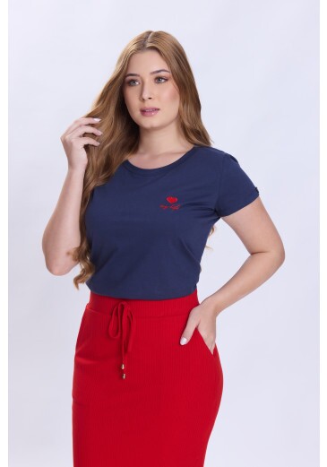 Blusa Adele Em Malha De Algodão Azul Hapuk Primavera/Verão2027 