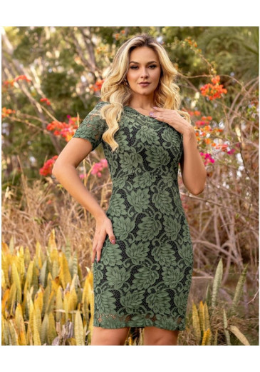 Vestido Maria Flor Tubinho Renda Verde Maria Amore Primavera/Verão 2023