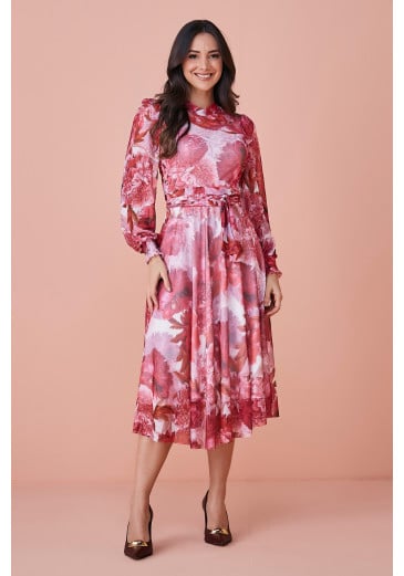 Vestido Noemi Em Tule Estampa Exclusiva Pink Tata Martello Outono/Inverno 2024