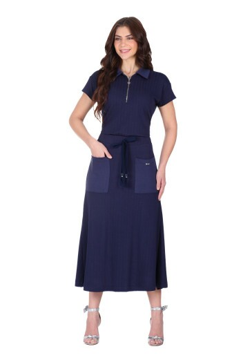 Conjunto Sabine Em Malha Azul Marinho Hapuk Primavera/Verão 2026