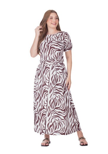 Conjunto Livia Em Tecido Plano Estampado Marrom Hapuk Primavera/Verão 2027