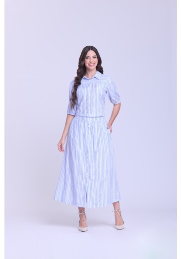 Conjunto Mirela Em Tecido Plano Azul Hapuk Outono/Inverno 2026
