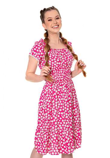 Vestido Ana Beatriz Estampado Pink Hapuk Primavera/Verão 2023