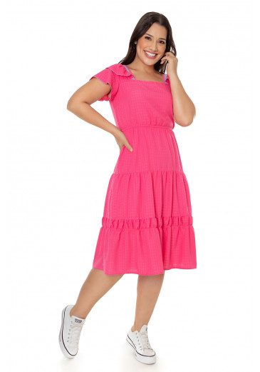 Vestido Erica Texturizado Rosa Hapuk Primavera/Verão 2023