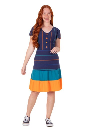 Vestido Loryani Em Piquet Azul Marinho Hapuk Primavera/Verão 2025