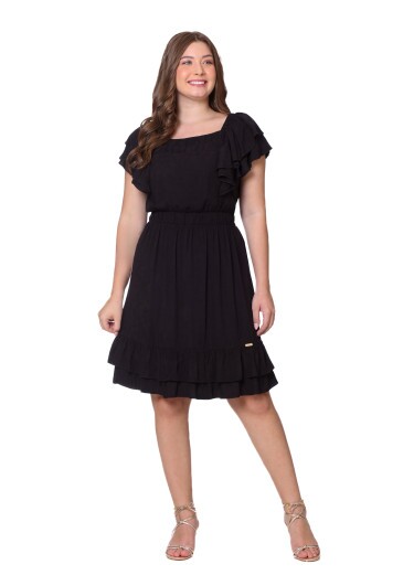 Vestido Juliane Preto Com Nervuras Hapuk Outono/Inverno 2025