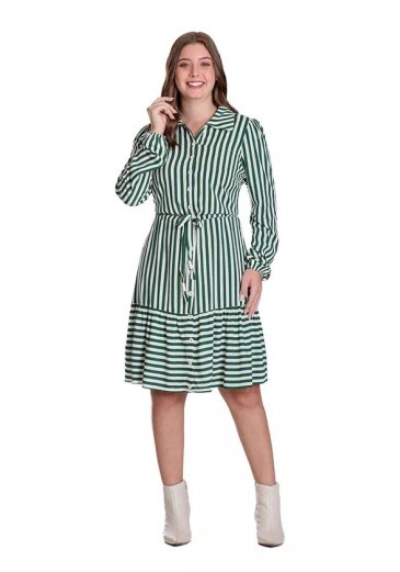 Vestido Thayla Em Viscose Verde Hapuk  Outono/Inverno 2025