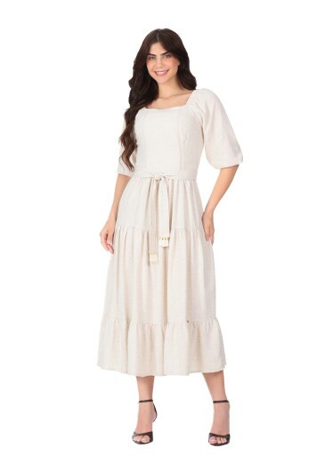 Vestido Nathany Em Tecido Plano Cru Hapuk Primavera/Verão 2026