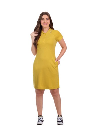 Vestido Paulina Em Malha Suedine Amarelo Hapuk Primavera/Verão 2026