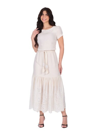 Vestido Jelly Em Tecido Plano Bordado Off White Hapuk Primavera/Verão 2026