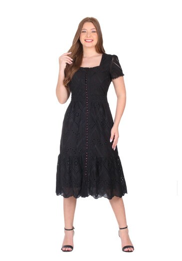Vestido Hanna Em Laise Preto Hapuk Primavera/Verão 2026