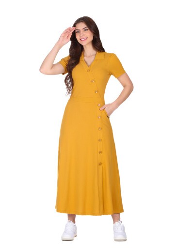 Vestido Tamara Em Malha Piquet Amarelo Hapuk Primavera/Verão 2026