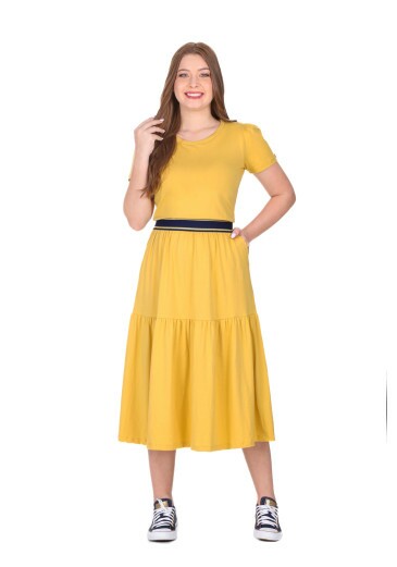 Vestido Zelita Em Malha De Algodão Amarelo Hapuk Primavera/Verão 2026