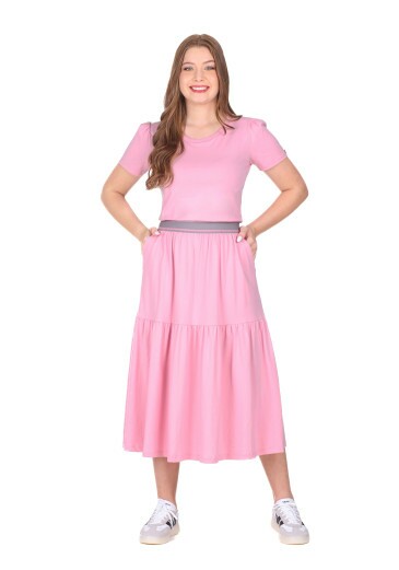 Vestido Zelita Em Malha De Algodão Rosa Hapuk Primavera/Verão 2026