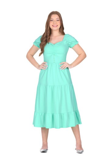 Vestido Amarilys Em Malha Texturizada Verde Hapuk  Primavera/Verão 2026