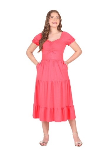 Vestido Amarilys Em Malha Texturizada Rosa Hapuk  Primavera/Verão 2026