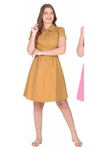 Vestido Léia Em Jeans Color Bege Hapuk Primavera/Verão 2026