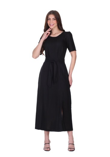 Vestido Renata Em Tecido Plano Preto Hapuk  Primavera/Verão 2026