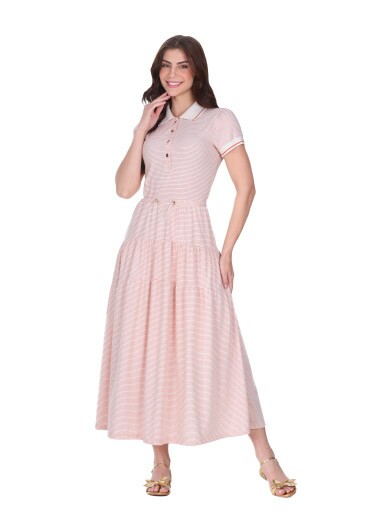 Vestido Lenita Em Malha Listrada Laranja Hapuk Primavera/Verão 2027