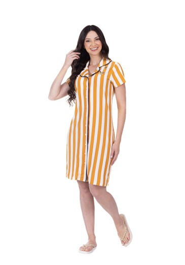 Vestido Anastácia Em Malha Listrada Caramelo Hapuk Primavera/Verão 2026