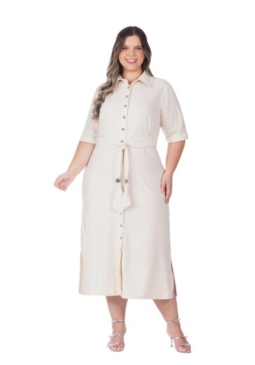 Vestido Neia Em Tecido Plano Bege Hapuk Primavera/Verão 2026