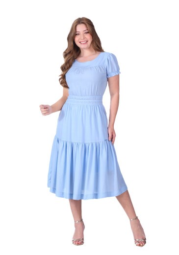 Vestido Gessi Em Tecido Plano Azul Hapuk Primavera/Verão 2026