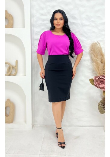 Blusa Betina Em Crepe Acetinado Maria Amore Alto Verão 2025