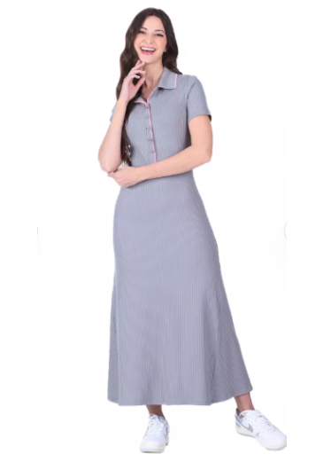 Vestido Carolina Em Malha Canelada Cinza Hapuk Primavera/Verão 2026
