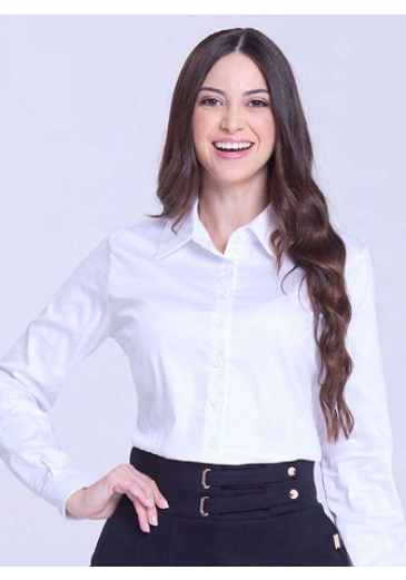 Camisa Delma Em Tecido Plano Branca Hapuk Outono/Inverno 2026