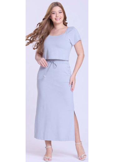 Vestido Diana Em Moletinho Cinza Hapuk Outono/Inverno 2026