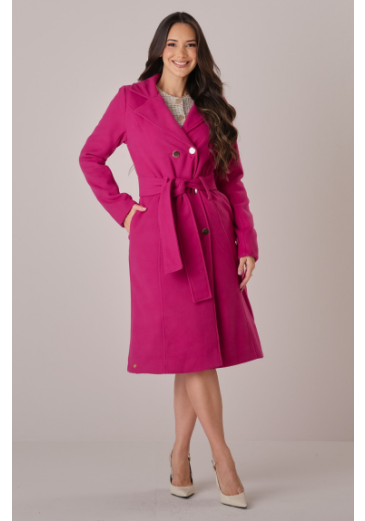 Sobretudo Laura Em Lã Batida Pink Tata Martello Outono/Inverno 2025