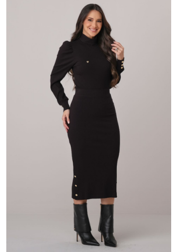 Conjunto Natalie Em Malha Allure Preto Tata Martello Outono/Inverno 2026