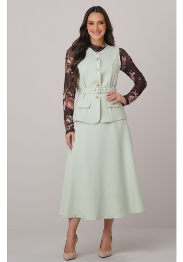 Conjunto Milena Em Alfaiataria Verde Tata Martello Outono/Inverno 2026