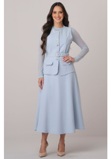 Conjunto Milena Em Alfaiataria Azul Tata Martello Outono/Inverno 2026