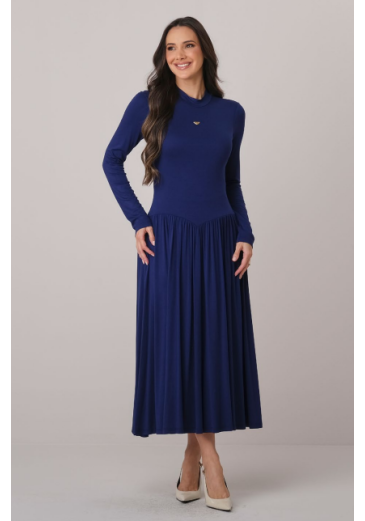Vestido Taina Em Malha Vis Up Azul Tata Martello Outono/Inverno 2026