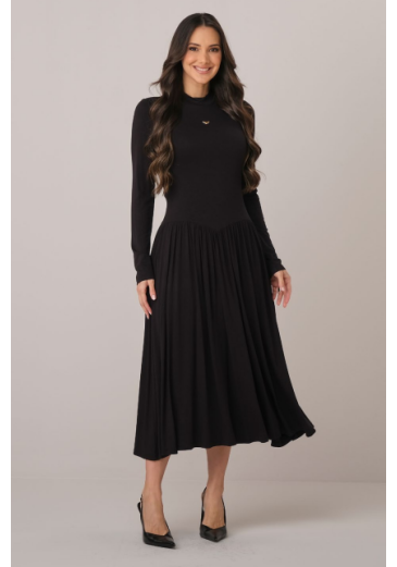 Vestido Taina Em Malha Vis Up Preto Tata Martello Outono/Inverno 2026