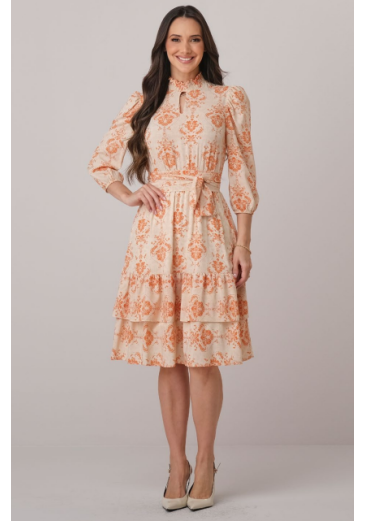 Vestido Samela Em Crepe Laranja Tata Martello Outono/Inverno 2026