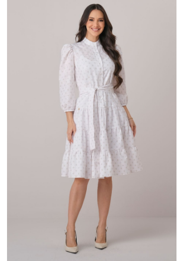 Vestido Sasha Em Algodão Off Tata Martello Outono/Inverno 2026