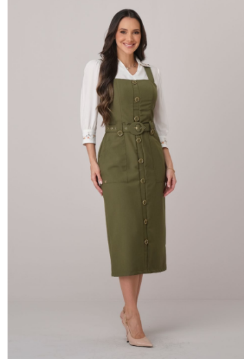 Vestido Patricia Em Alfaiataria Verde Tata Martello Outono/Inverno 2026