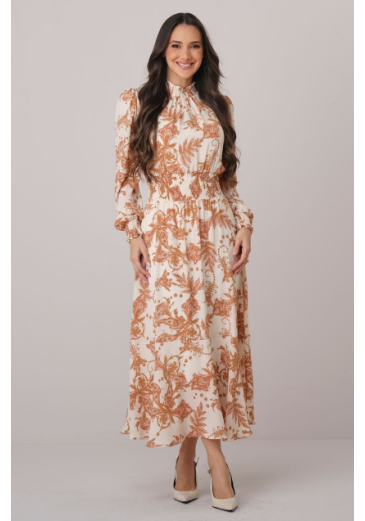 Vestido Miriane Em Crepe Caramelo Tata Martello Outono/Inverno 2026