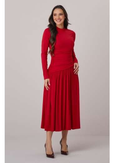 Vestido Kamile Em Malha Vermelha Tata Martello Outono/Inverno 2026